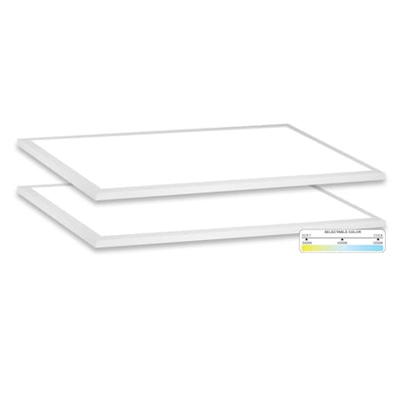 Nuwatt 1x4 ft Flat Panel LED Surface Mount Ceiling Light 3CCT 3000KKK Selectable 120-277V, PK2 NW-SM-1X4-40W-3CT-UV-2P